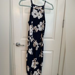 Navy blue floral dress